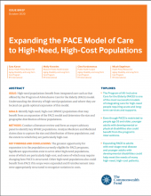 Expanding the PACE Model of Care to High-Need, High-Cost Populations